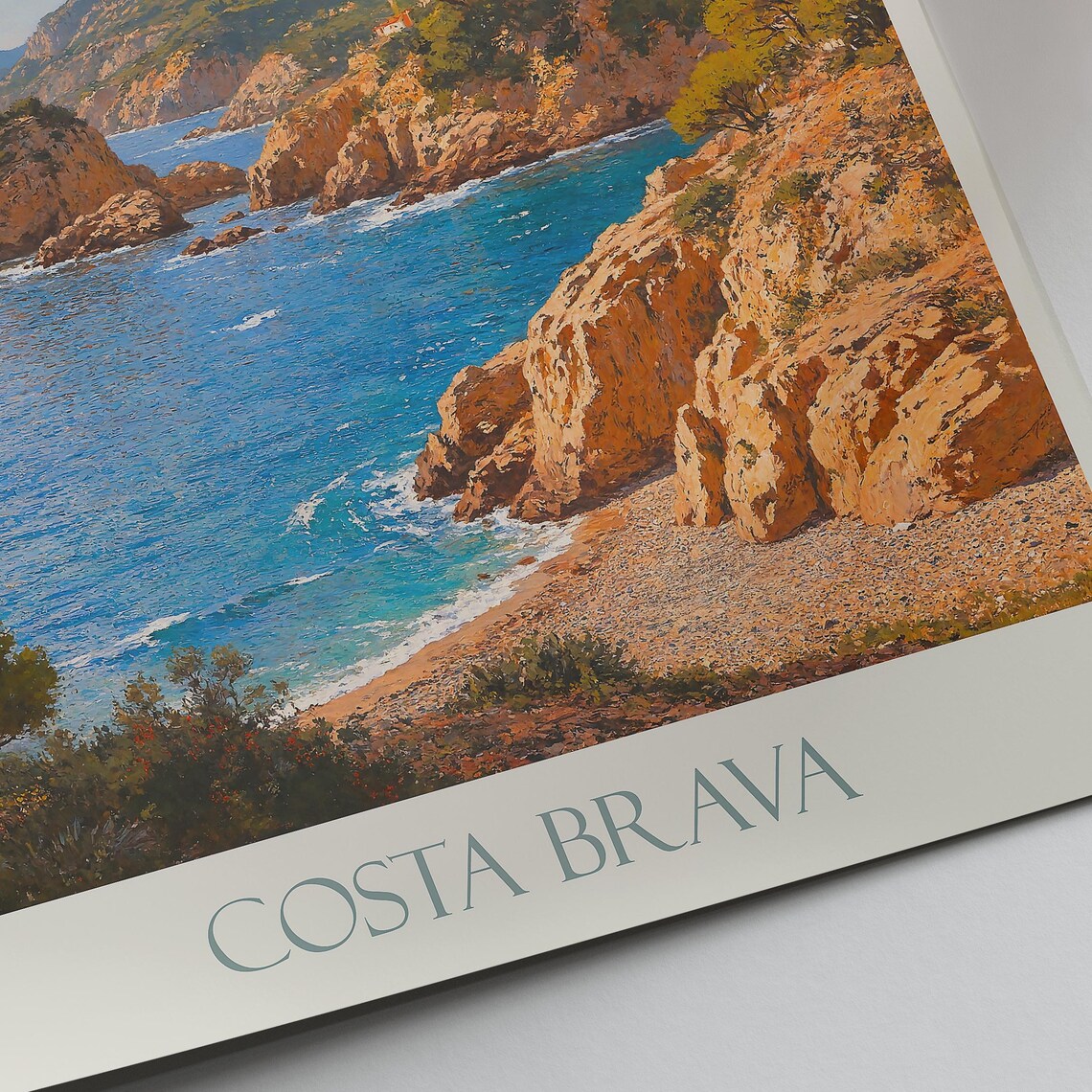 Costa Brava Spain Rocky Coastline Turquoise Sea Cove Art Poster - Image 2