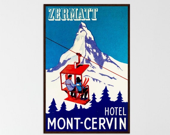 Vintage Ski - Minimalist Mountain Art Print