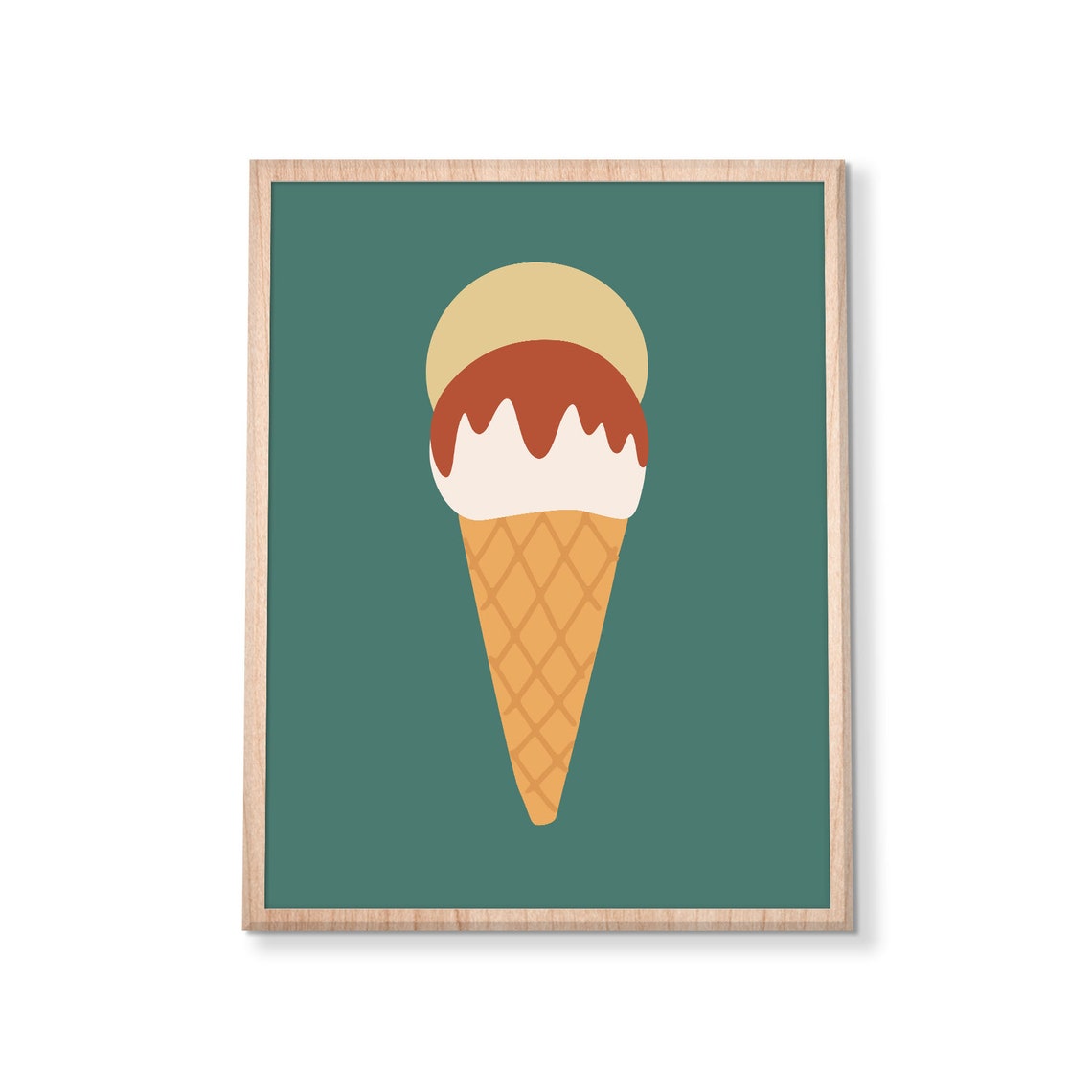 Ice Cream Cone Retro Summer Kitchen Sweet Treat Boho Minimal Poster - Image 3