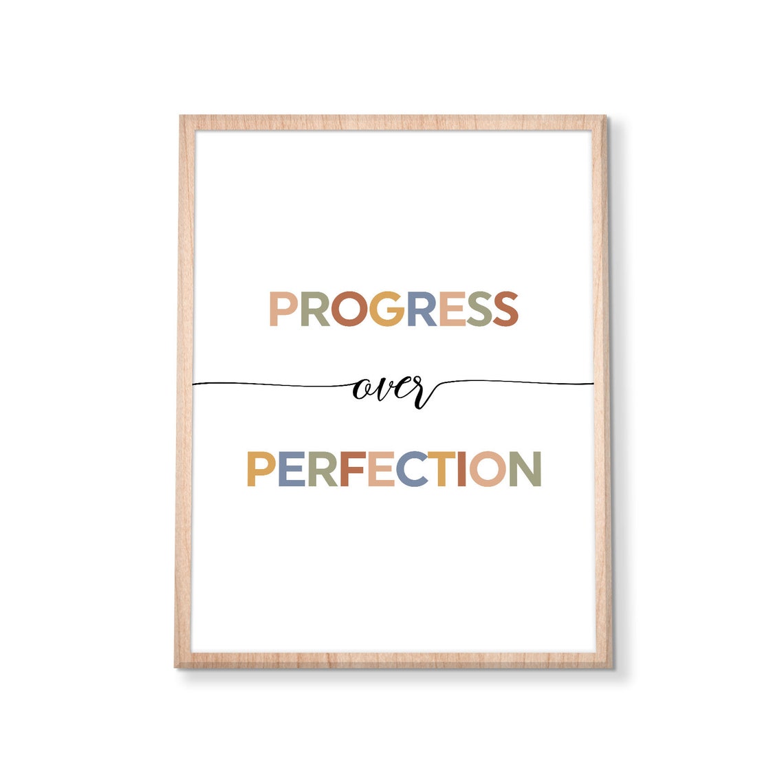 Progress Over Perfection Colorful Kids Classroom Quote Poster - Image 3