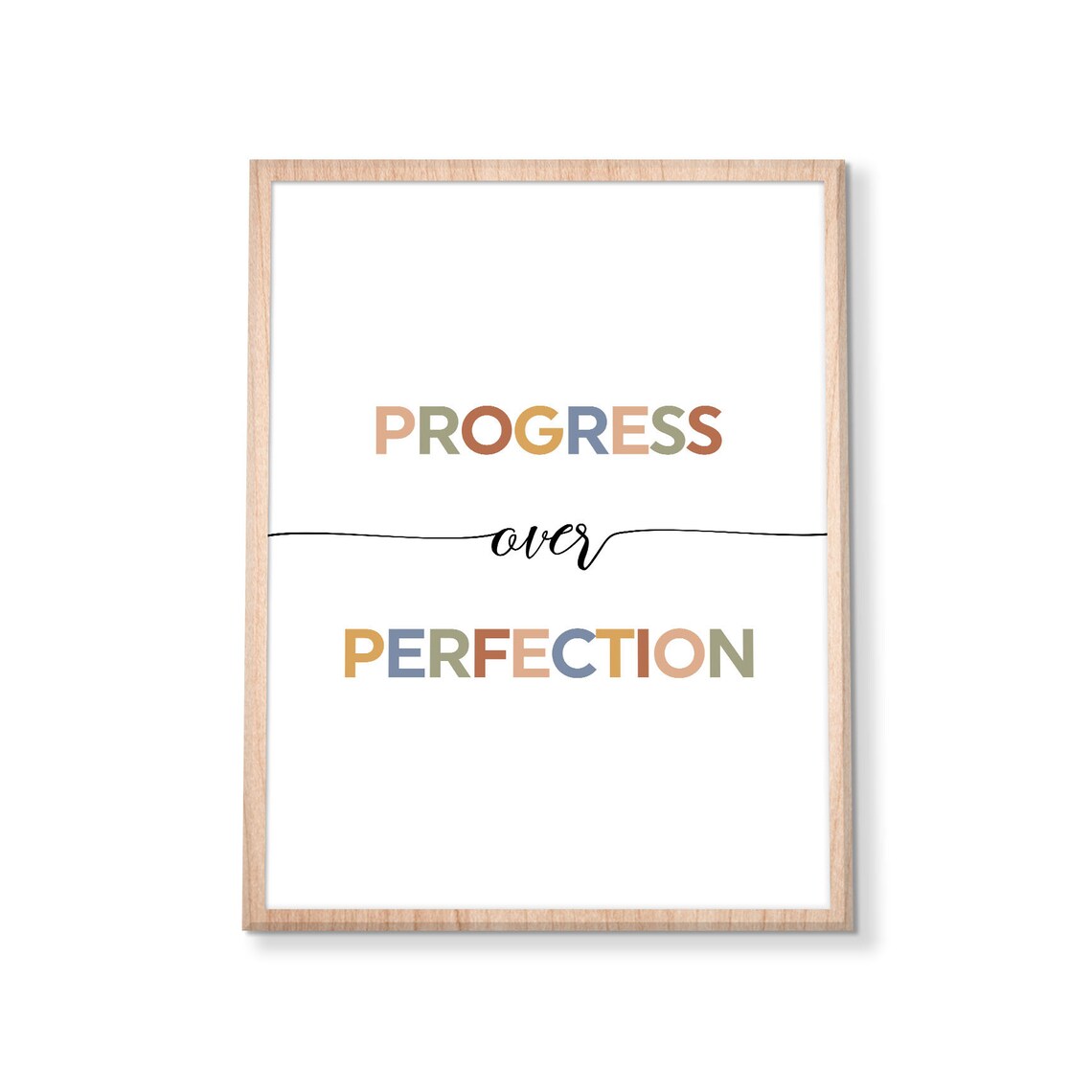 Progress Over Perfection Wall Art Motivational Typography Print Cute Modern Boho Playroom Art Classroom Sign Instant - Image 3