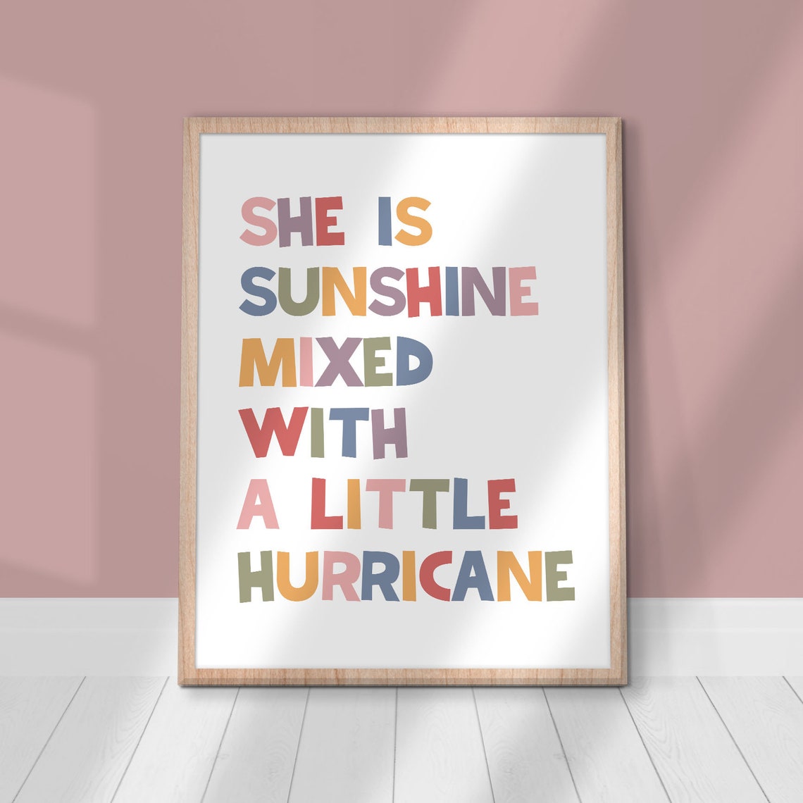 She Is Sunshine Mixed With A Little Hurricane Quote Art Poster - Image 2