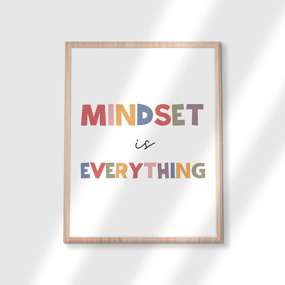 Mindset Is Everything Colorful Classroom Motivation Quote Poster - Image 2