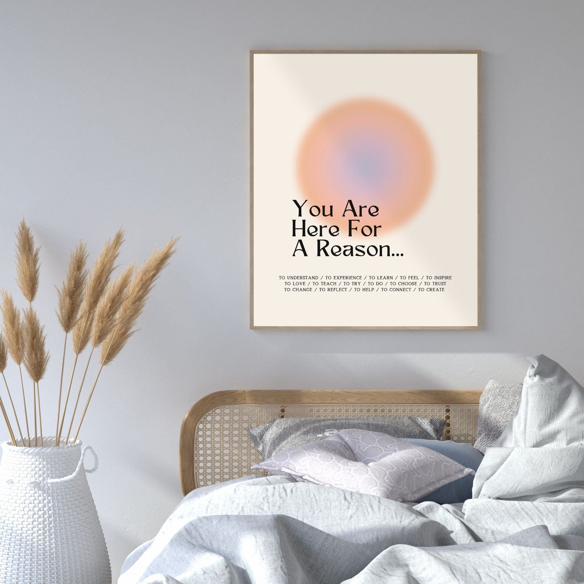 You Are Here For A Reason Purpose Aura Affirmation Quote Poster - Image 2
