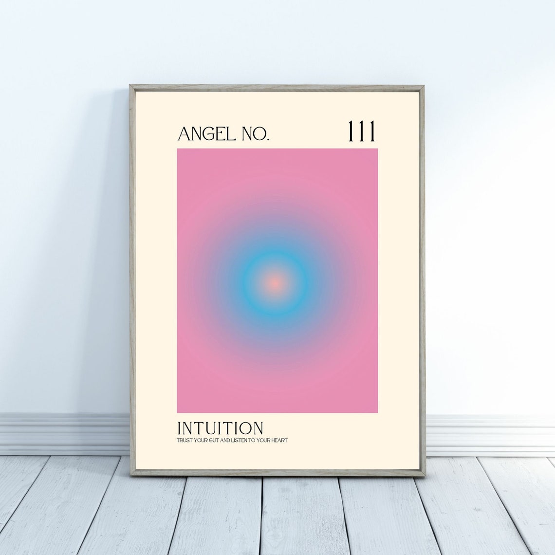 Angel Number 111 Spiritual Aura Poster Colourful Art Print Angel Number Wall Art Energy Wall Art Spiritual Poster