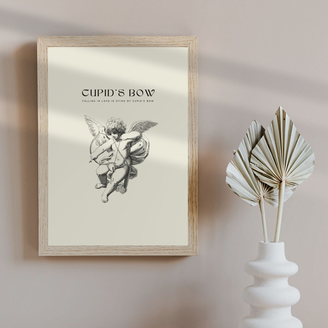 Cupids Bow Vintage Engraving Romantic Love Cherub Drawing Poster - Image 4