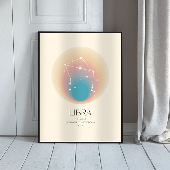 Libra Art Print Horoscope Zodiac Art Astrology Art Star Sign Horoscope Art Libra Poster Libra Gift