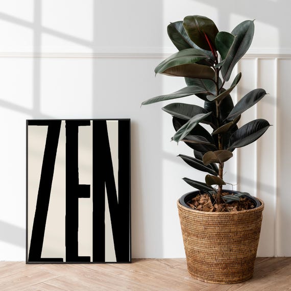 Zen Poster Yoga Meditation Spiritual Wall Art Yoga Pilates Studio Art Wellness Namaste Print Back And White