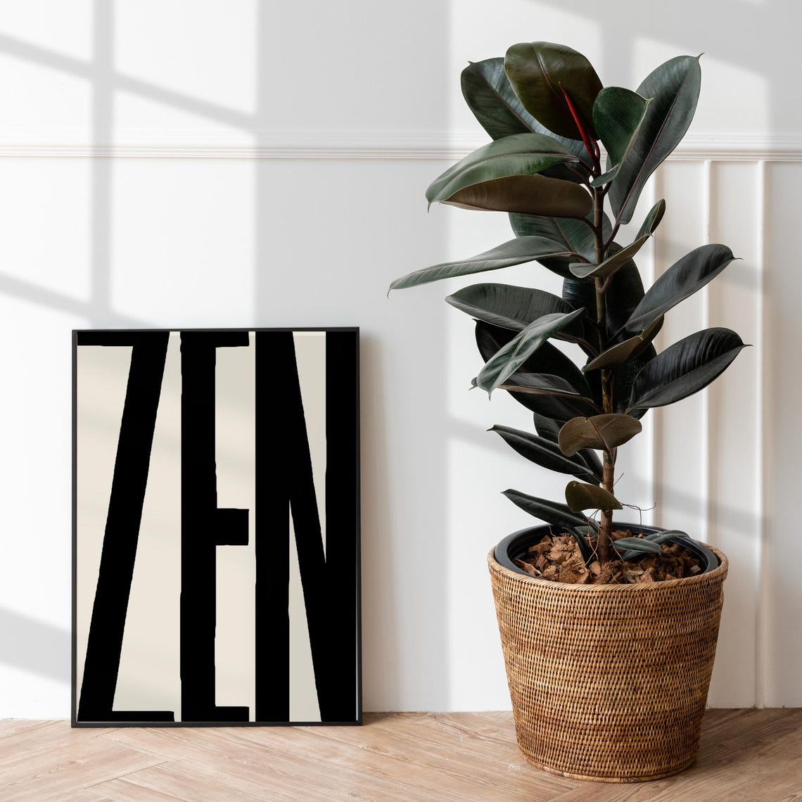 Zen Bold Black Typography Minimalist Modern Statement Poster