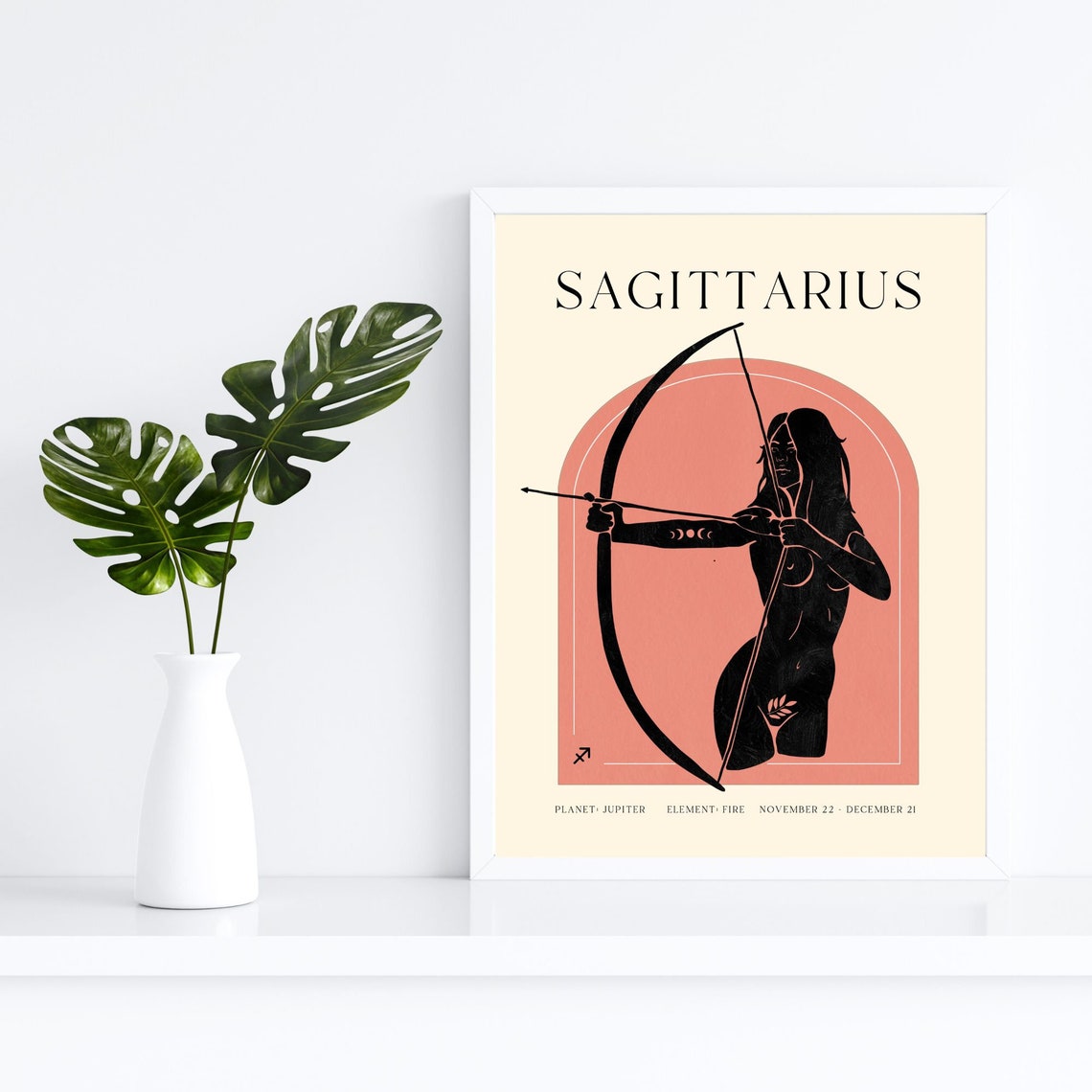 Sagittarius Zodiac Goddess Archer Constellation Astrology Poster Art - Image 3