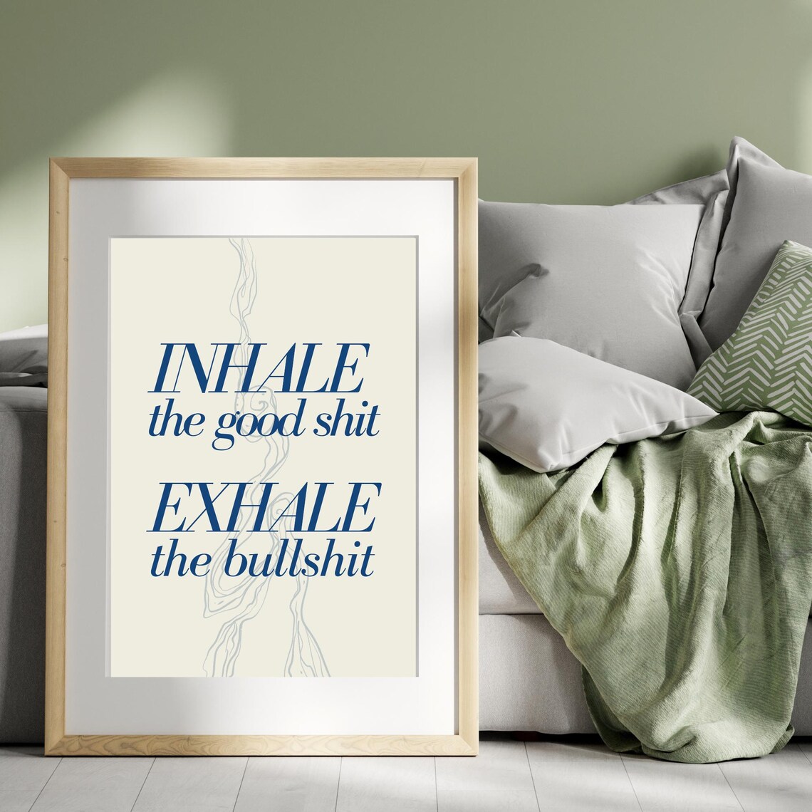 Inhale The Good Shit Exhale The Bullshit Funny Navy Quote Poster - Image 2