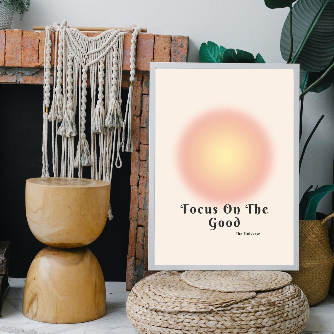 Focus On The Good Universe Aura Manifestation Quote Art Poster - Image 3