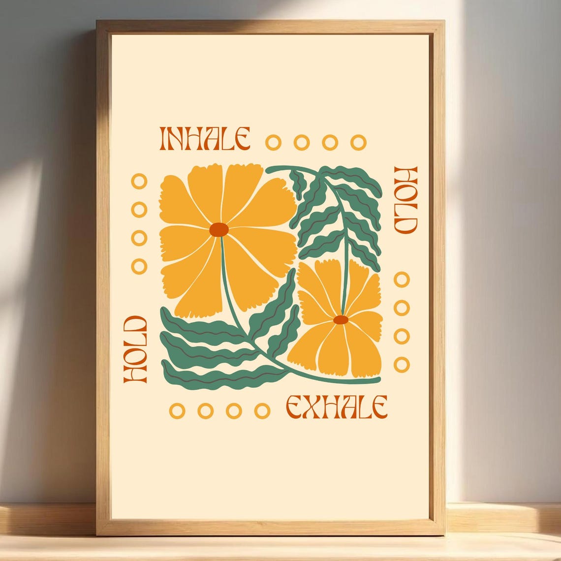 Box Breathing Floral Anxiety Relief Tool Art Print