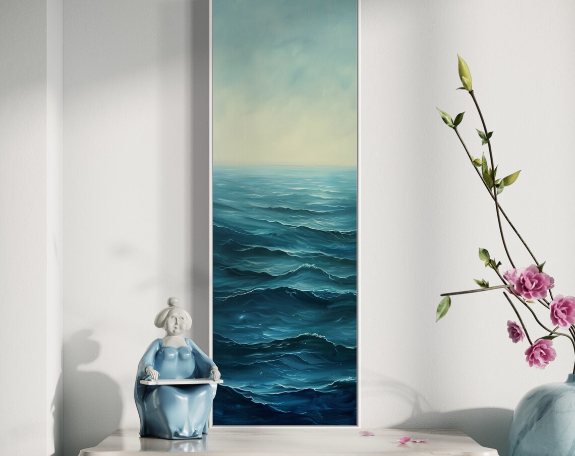 Maritime Whisper Abstract Seascape Art Print, Modern