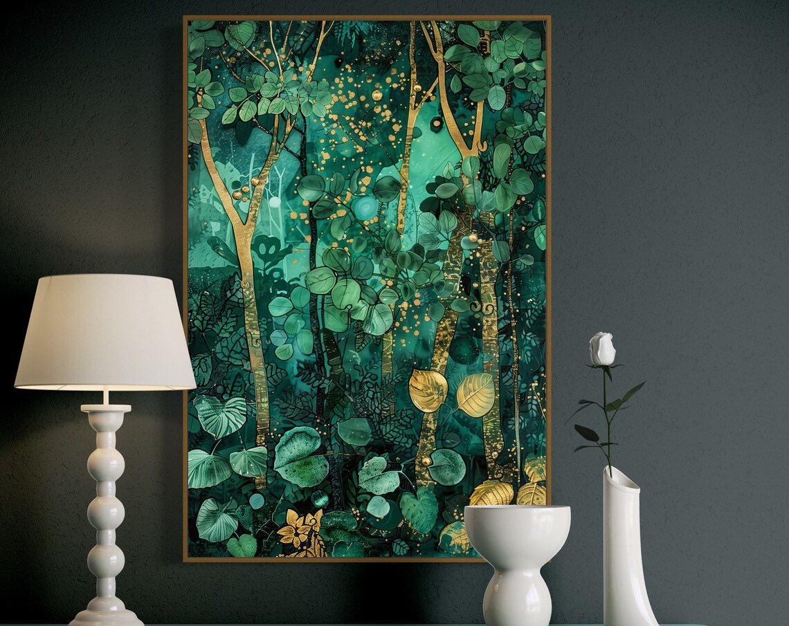 Enchanted Grove Forest Art Print, Coquette Decor