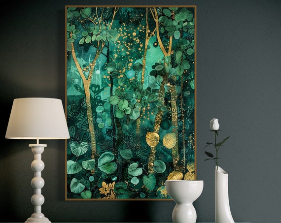 Enchanted Grove Forest Art Print, Coquette Decor