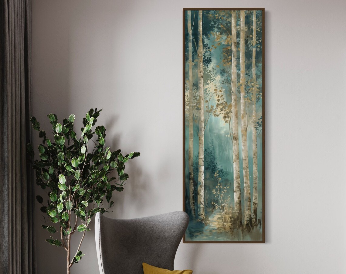 Whispers Of The Forest Birch Forest Painting Print