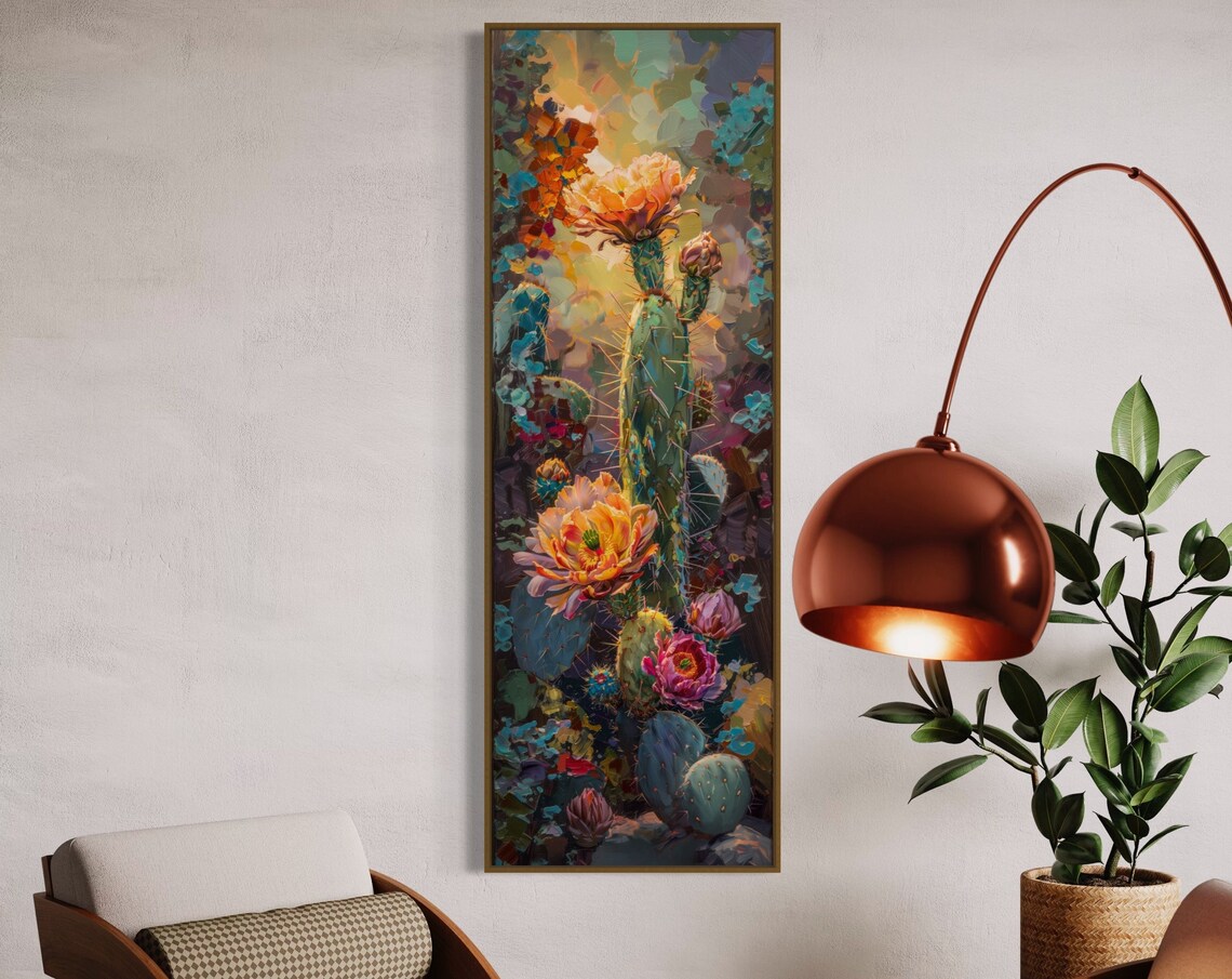 Desert Bloom Cactus Art Print, Southwest Decor
