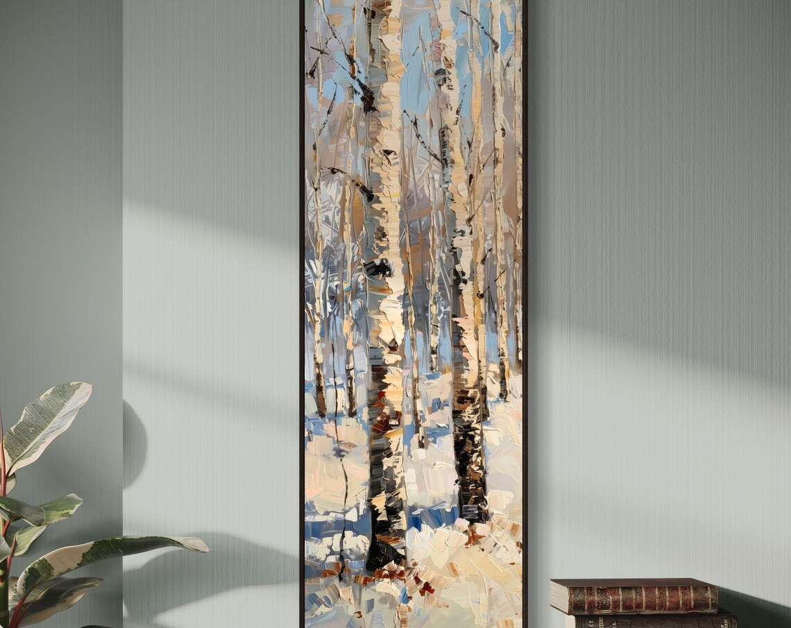 Whispering Birches, Winter Birch Forest Art Print