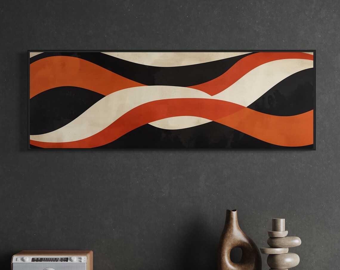 Abstract Waves Art Print, Minimalist Mid-Century - Image 5