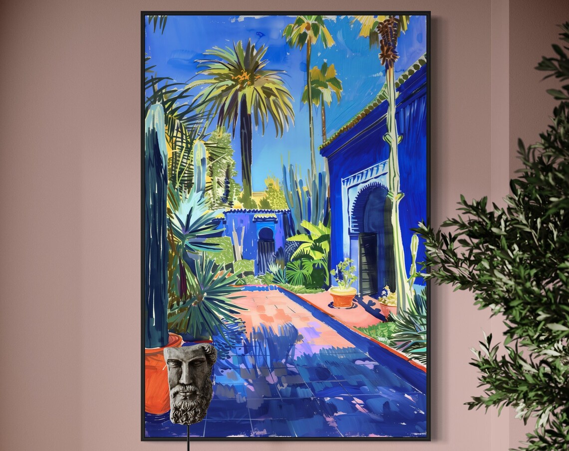Marrakech Retreat Palm Tree Art Print, Morocco - Image 5