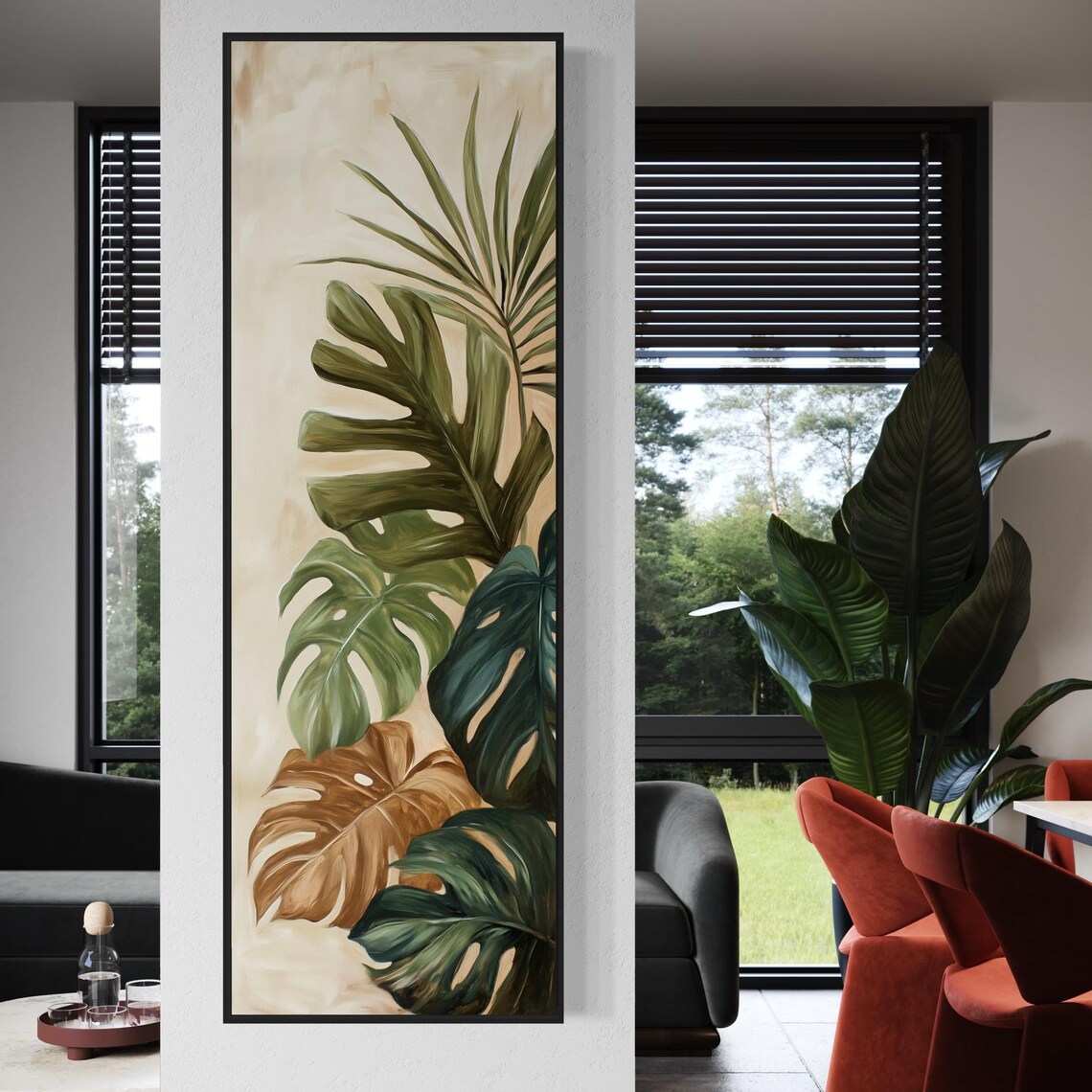 Monstera Palm Tropical Botanical Wall Art Print