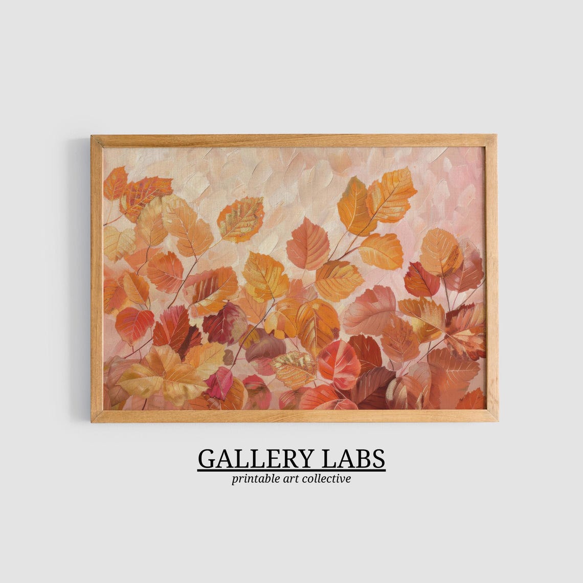 Autumn Leaves Branches Golden Fall Foliage Closeup Art Print - Image 3