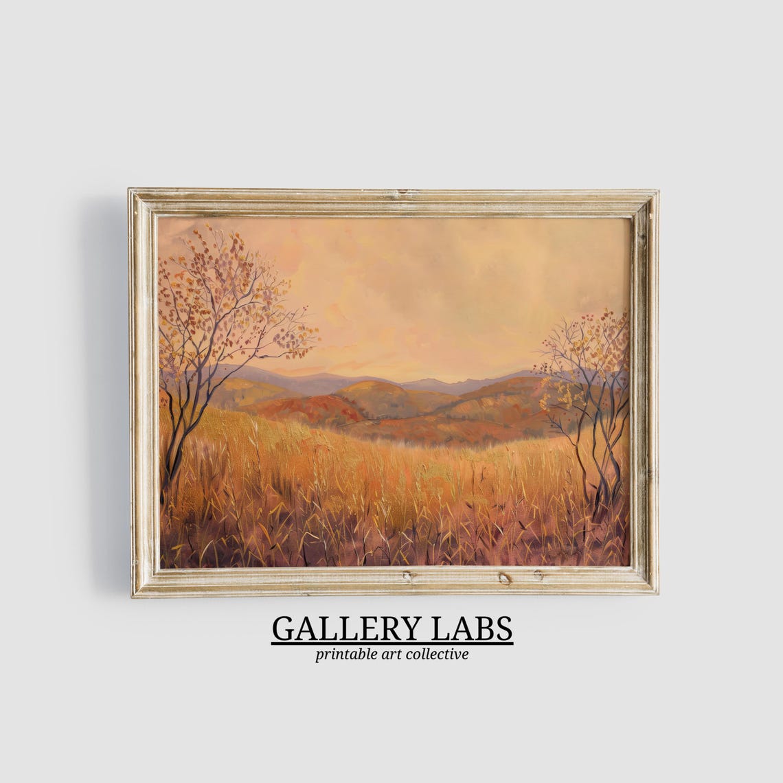 Moody Foggy Autumn Forest Fall Misty Landscape Scene Art Print