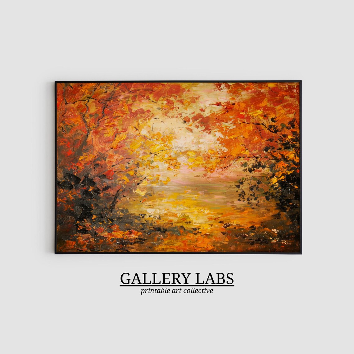 Autumn Forest Orange Foliage Impressionist Fall Landscape Poster - Image 2