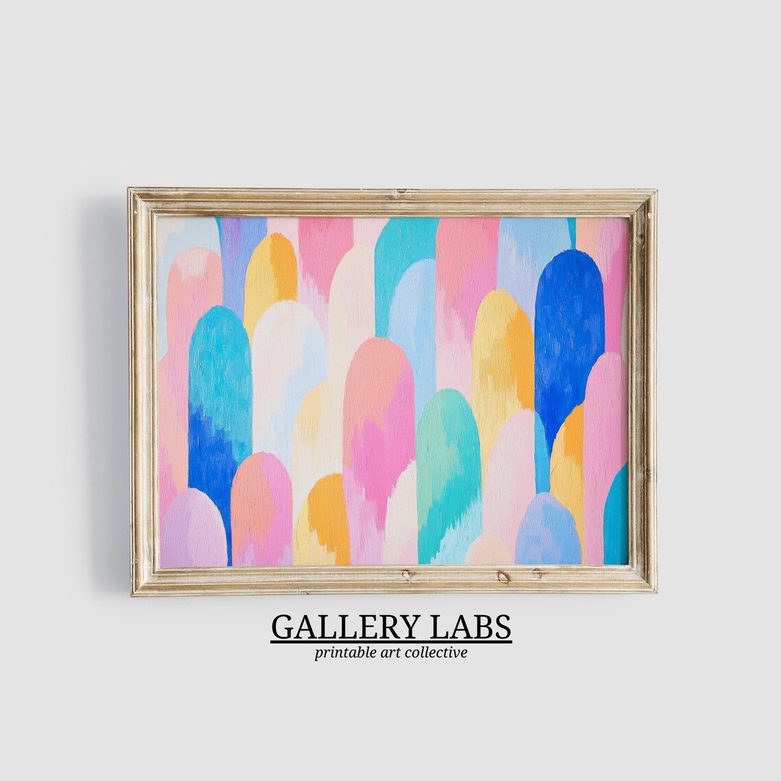 Colorful Abstract Arches Pink Blue Yellow Modern Wall Art Poster