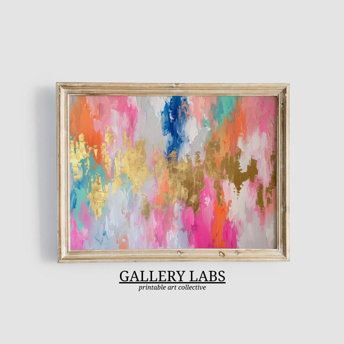 Abstract Pink Gold Art Print, Preppy Dorm Decor