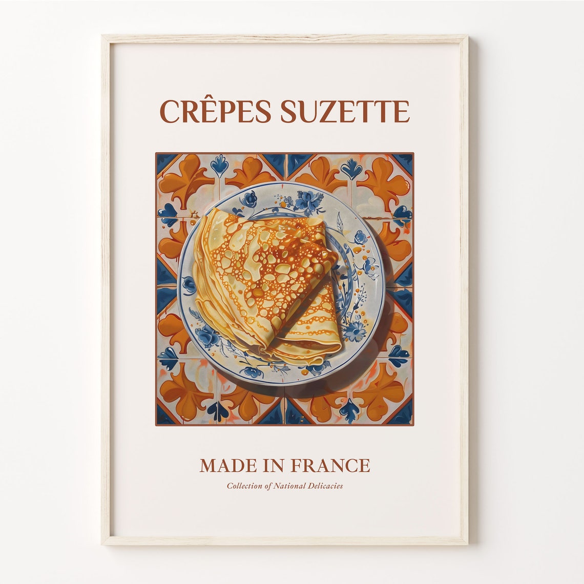 Crepes Suzette French Folded Crepes Maiolica Tile Kitchen Poster