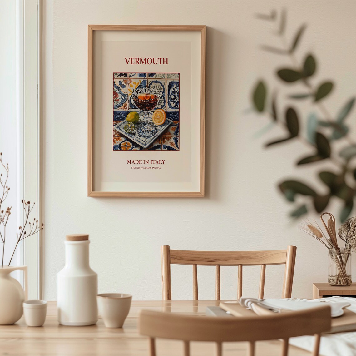 Vermouth Italian Aperitivo Glass Citrus Maiolica Tile Art Poster - Image 3
