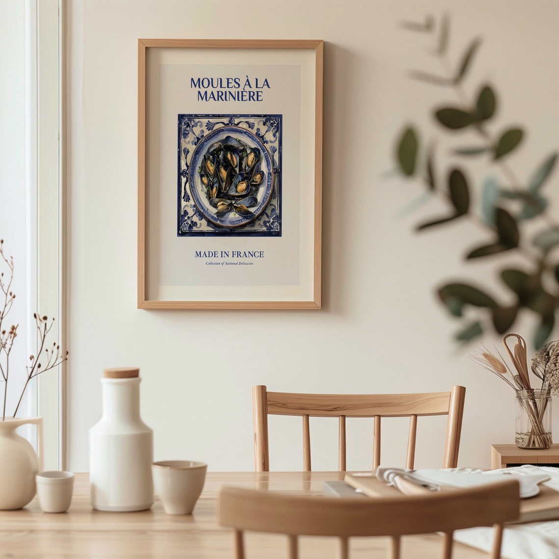 Moules a la Mariniere French Mussels Bowl Maiolica Kitchen Poster - Image 3