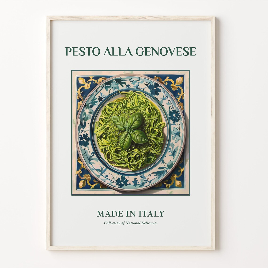 Pesto Alla Genovese Italian Basil Pasta National Delicacy Poster