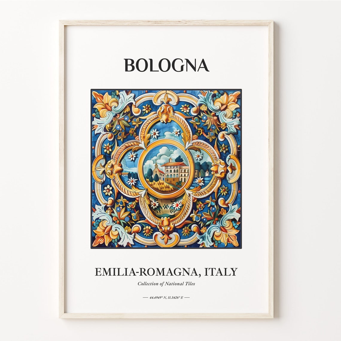 Bologna Emilia Romagna Italy Villa Medallion Tile Pattern Poster