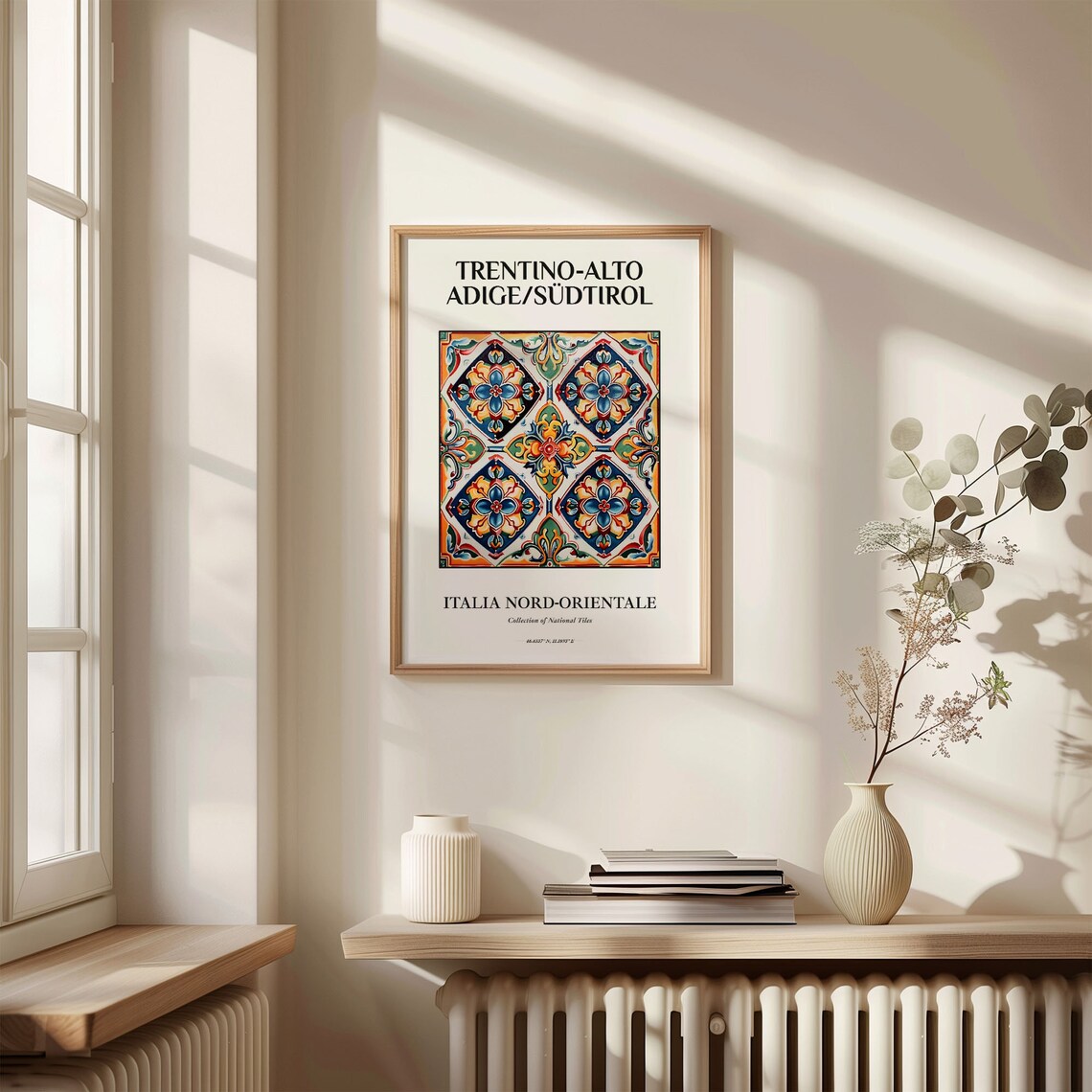 Maiolica Tile Wall Art Print Trentino Alto Adigesdtirol Italy Decor Aesthetic Folk Poster For Living Room C32 602 - Image 3