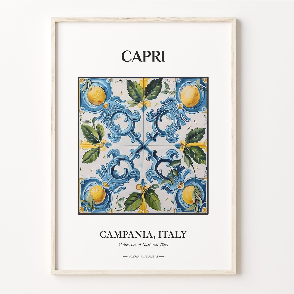 Capri Campania Italy Amalfi Lemon Tile Pattern Decor Art Poster