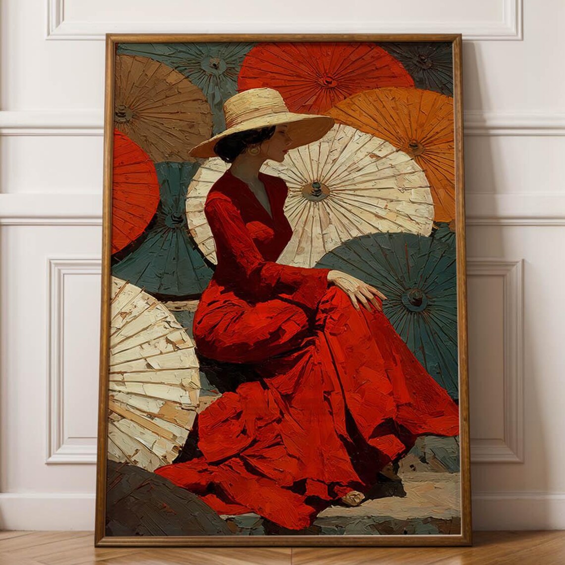 Elegant Fashion Poster, Woman In Red Dress