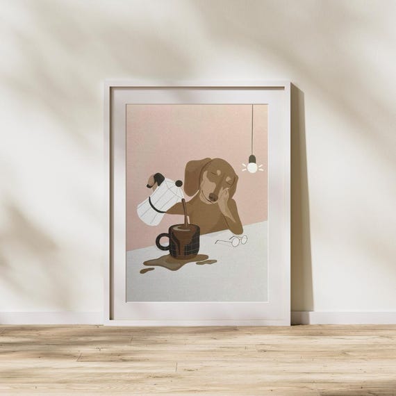 Coffee Poster Kitchen Minimalist Wall Art Print Retro Cafe Decor Barista Gift Daily Modern