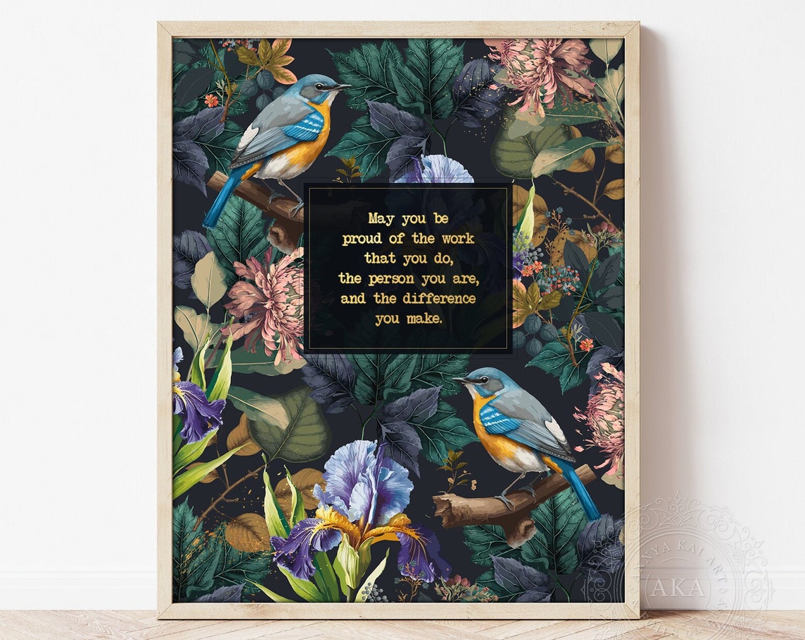 Inspirational Quote Art Print With Gold Lettering May You Be Proud Of The Work You Do Employee Appreciation Gifts Thank You Gift
