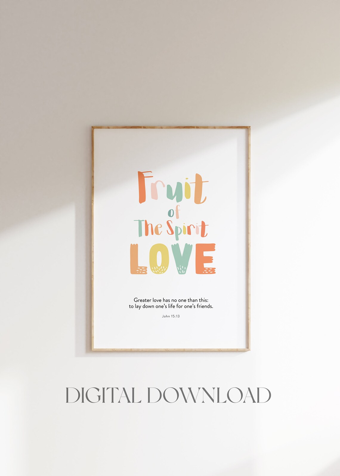Fruit Of The Spirit Love Colorful Kids Nursery Bible Verse Poster - Image 2