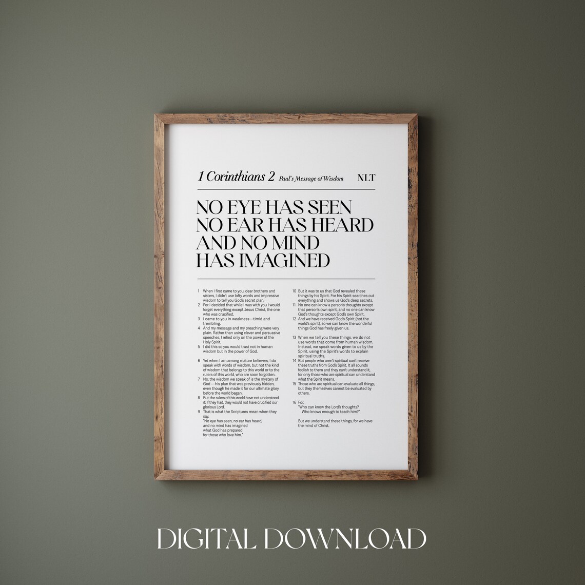 1 Corinthians 2 Bible Verse Christian Art Print - Image 4