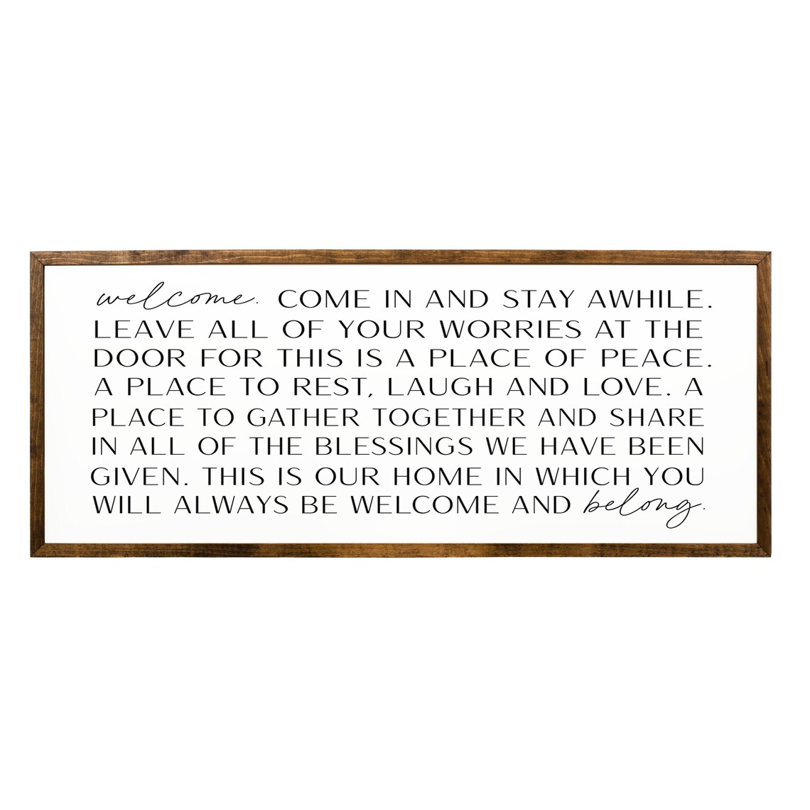 Welcome Come In And Stay Awhile Entryway Farmhouse Sign Wall Poster - Image 2