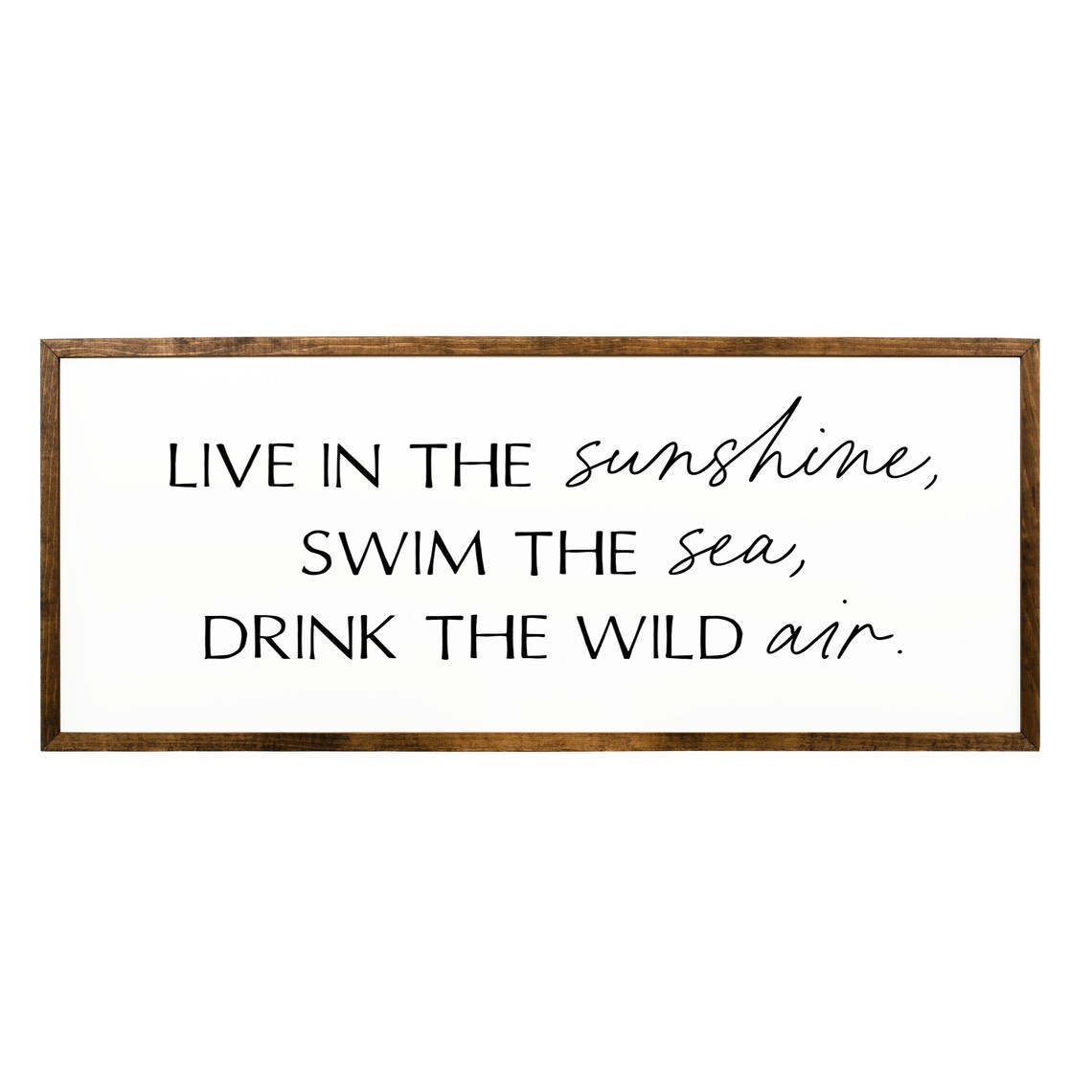 Live In The Sunshine Swim The Sea Drink The Wild Air Emerson Poster - Image 2