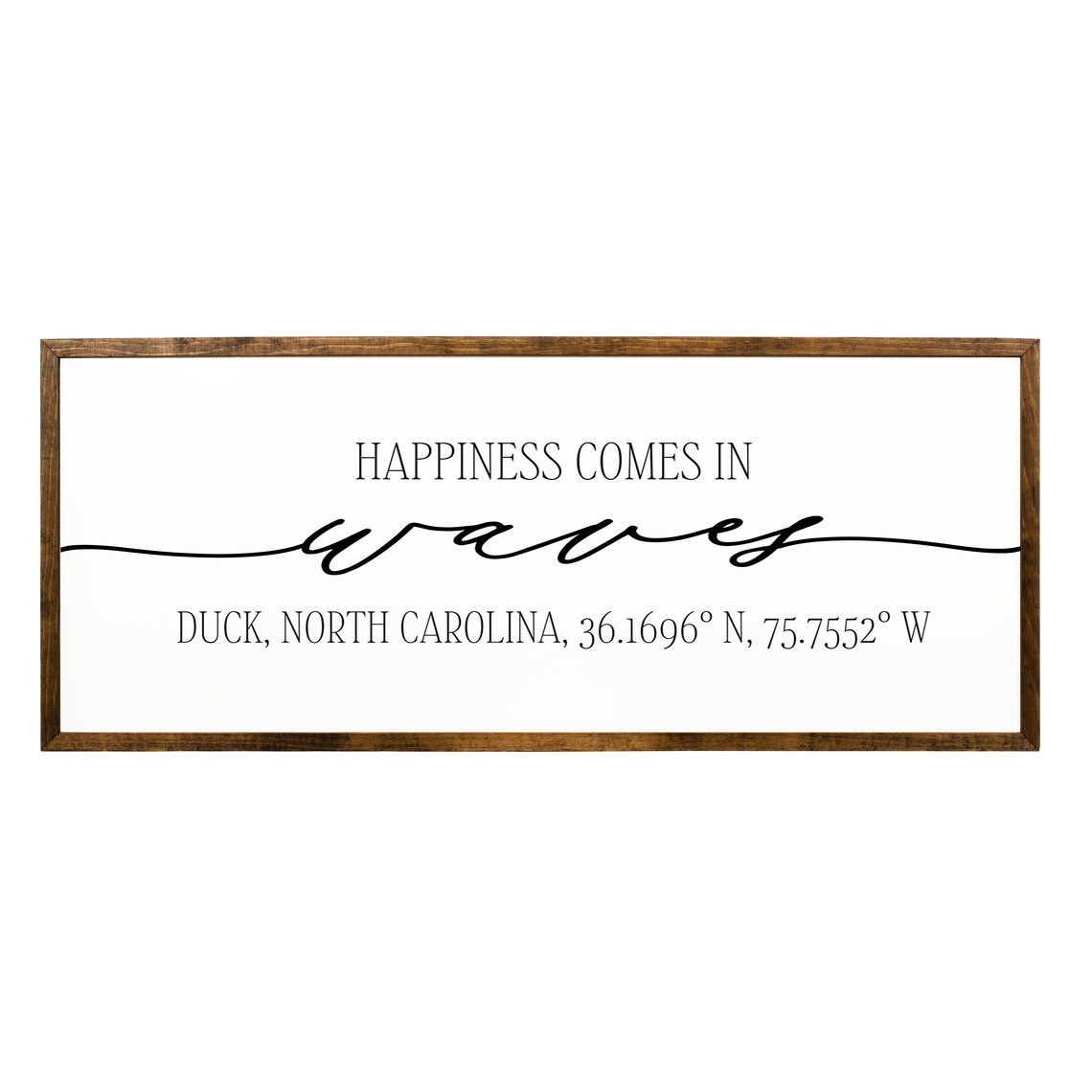 Happiness Comes In Waves Custom Coordinates Art Print - Image 2