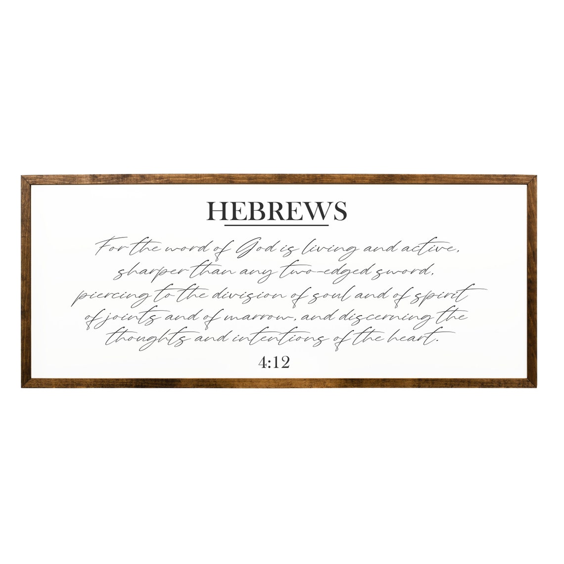 Hebrews 4 12 Word Of God Living And Active Bible Verse Script Poster - Image 2