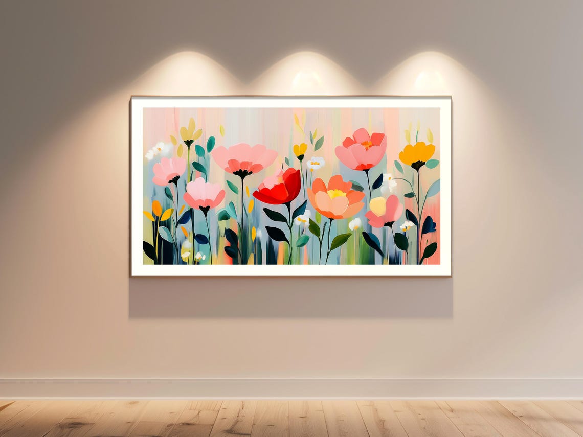 Bold Colorful Spring Flower Garden Vibrant Blooms Framed Art Poster - Image 4