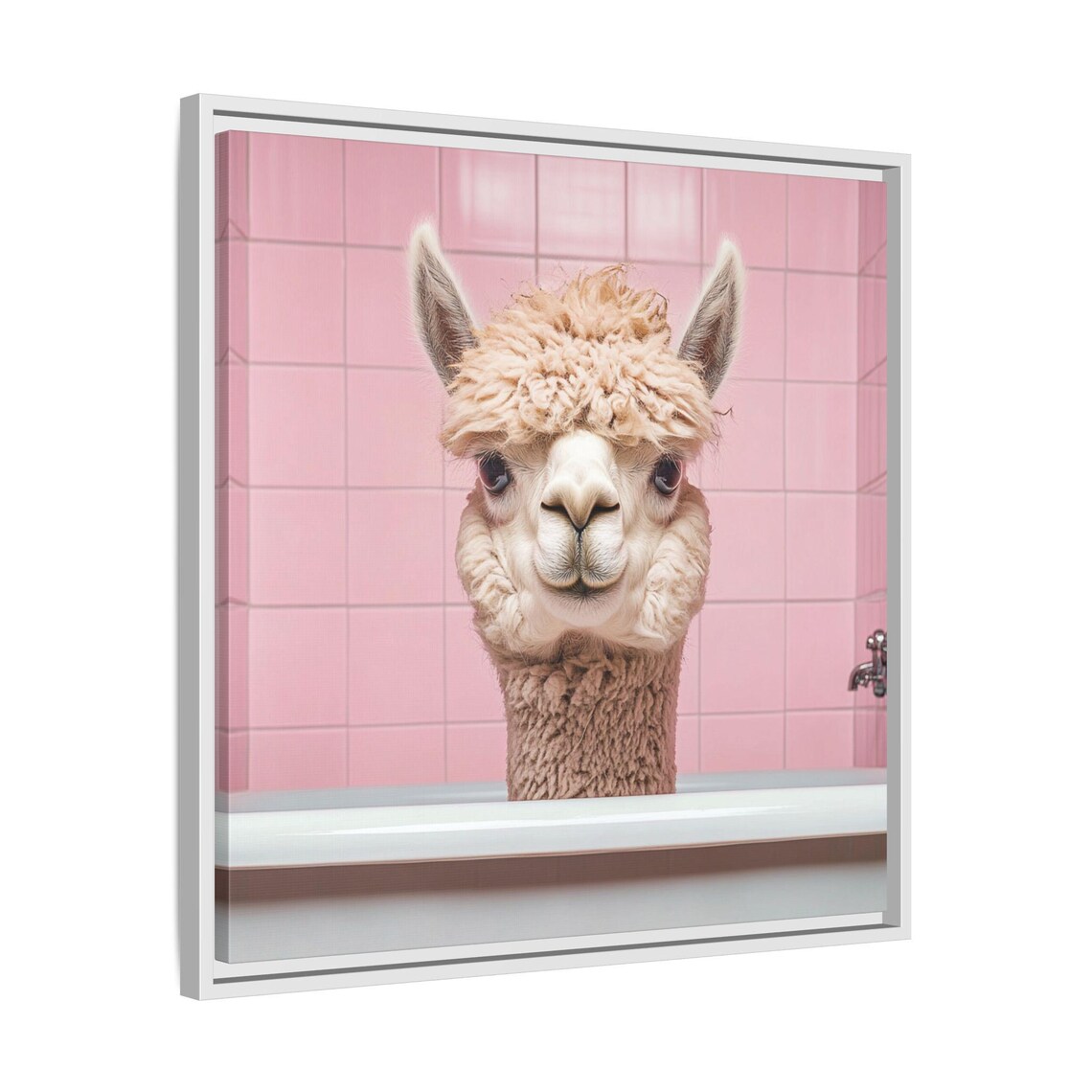 Cute Alpaca Bathroom Art Print, Fun Animal Decor - Image 4