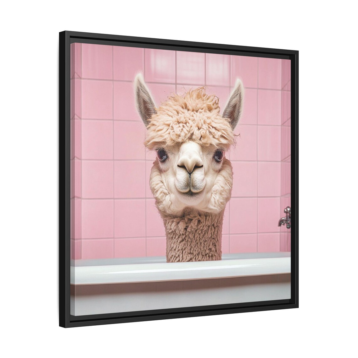 Cute Alpaca Bathroom Art Print, Fun Animal Decor - Image 2